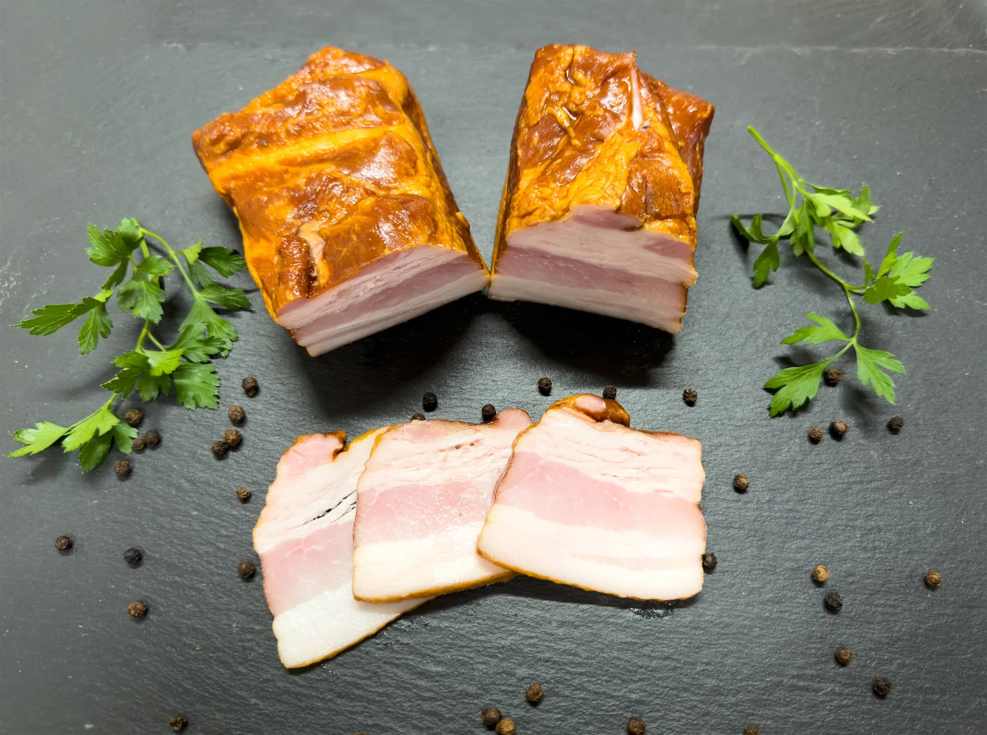 Bauchspeck gekocht & geräuchert