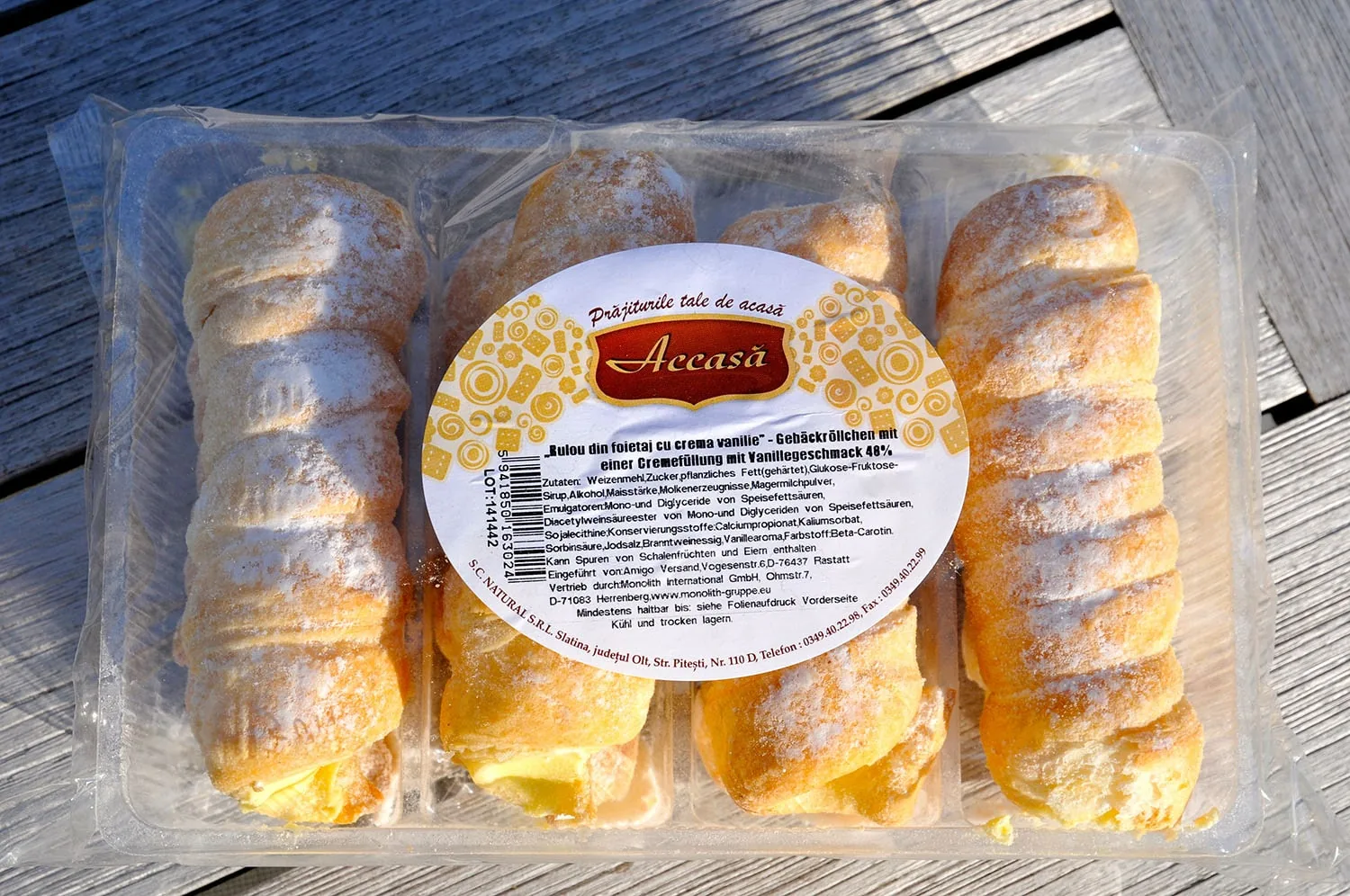 Gebäckröllchen mit Vanillegeschmack