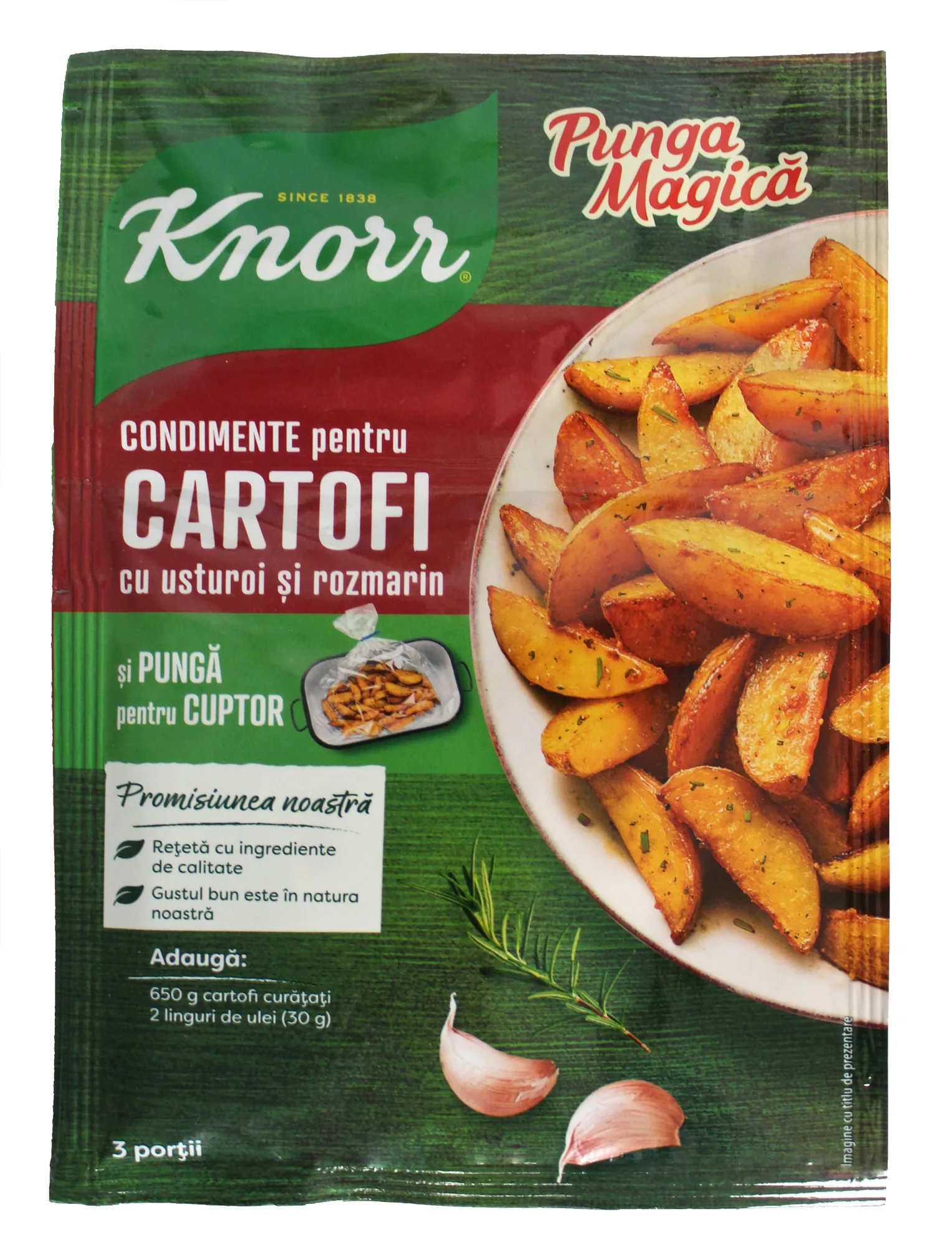 Zauberbeutel mit Gewürz für Knoblauch-Rosmarin-Kartoffeln