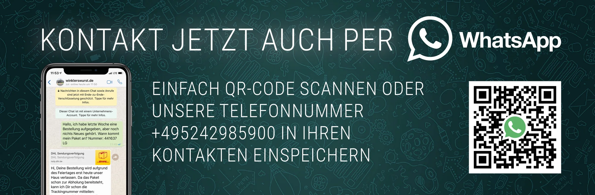 Kontakt per WhatsApp unter 05242985900