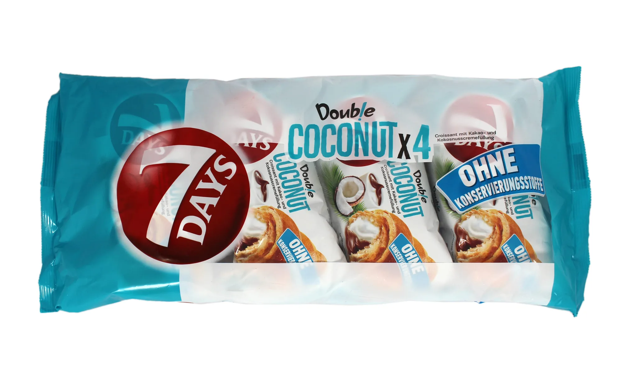 7Days Croissants mit Kokos- und Kakaocremefüllung