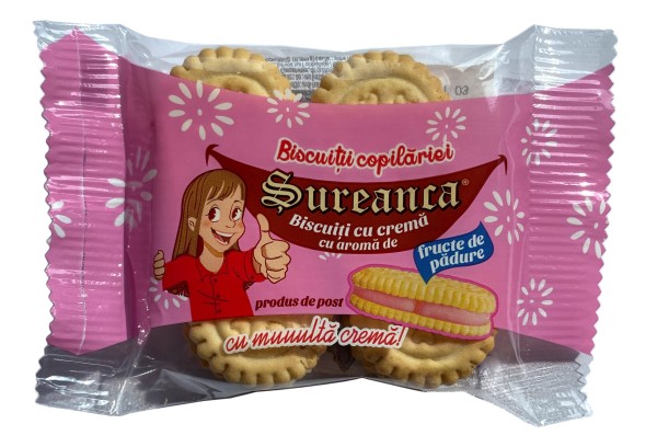 Kekse mit Waldbeerenfüllung