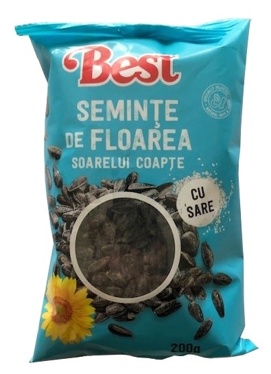Seminte negre de floarea soarelui cu caoja,coapte si sarate