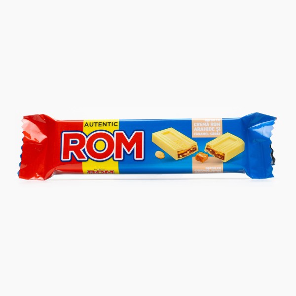 ROM-Riegel weiße Schoko, Erdnüsse, salty caramel