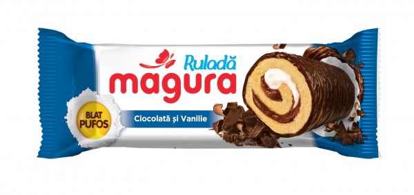 Rulada &#039;Magura&#039; cu crema de ciocolata si vanilie